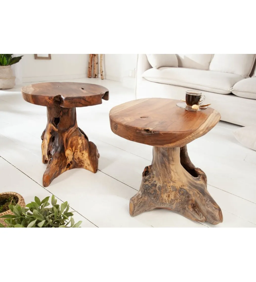 Stolik kawowy Korzeń 40 cm drewno Teak*Invicta Interior - przedsprzedaż Discount