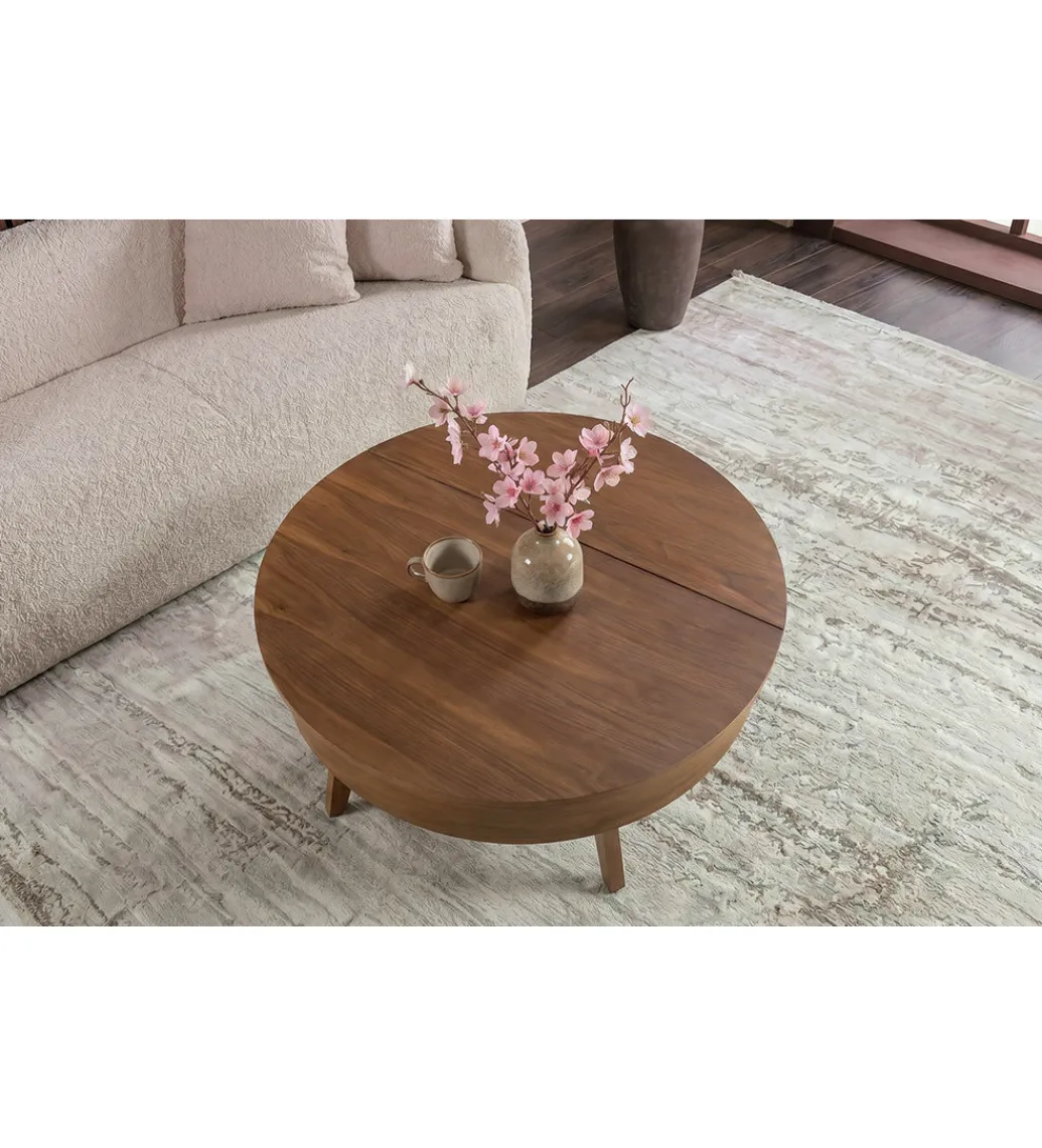 Stolik kawowy KYOTO 70 cm z schowkiem drewno mango*Invicta Interior Hot