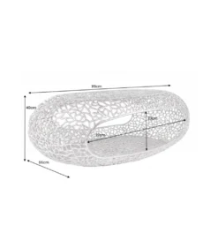 Stolik kawowy LEAF 119 cm srebrny*Invicta Interior Best