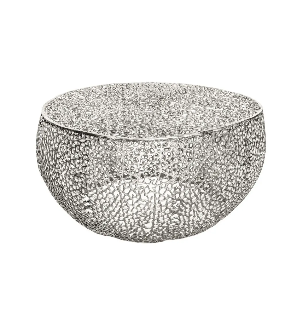 Stolik Kawowy Leaf 80 Cm srebrny*Invicta Interior New