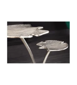 Stolik kawowy Leaf 52 cm srebrny*Invicta Interior