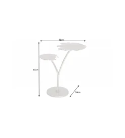Stolik kawowy Leaf 52 cm srebrny*Invicta Interior