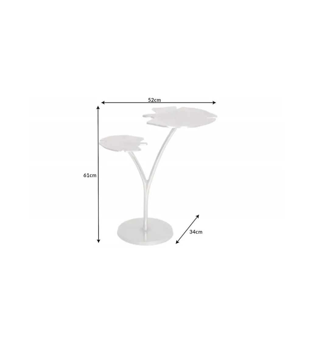 Stolik kawowy Leaf 52 cm srebrny*Invicta Interior