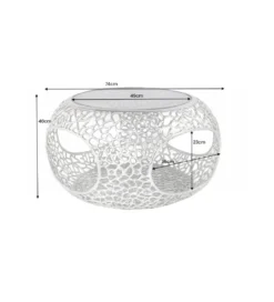 Stolik kawowy LEAF 74 cm srebrny*Invicta Interior Best
