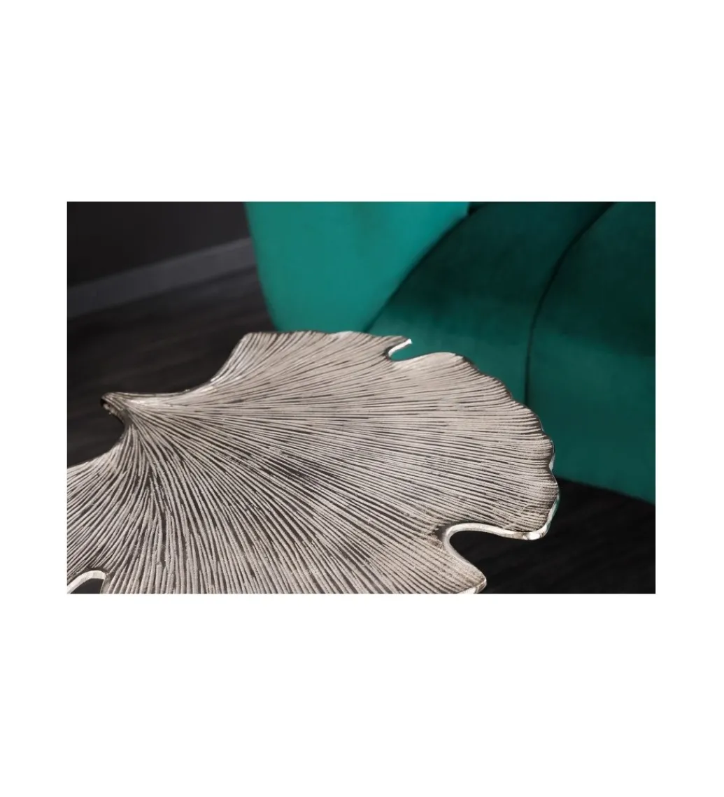 Stolik kawowy Leaf 53 cm srebrny*Invicta Interior Outlet