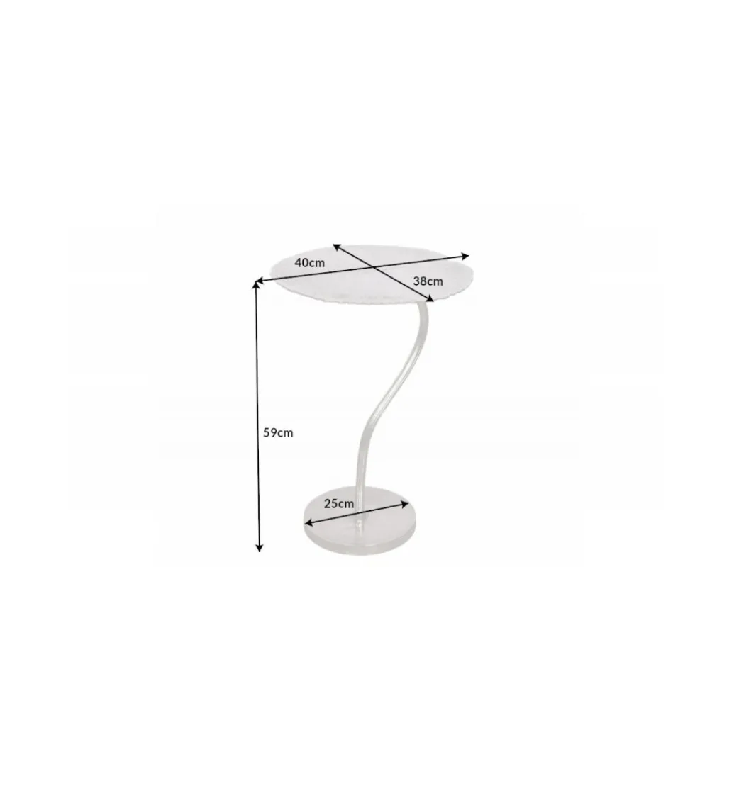 Stolik kawowy Leaf 42 cm srebrny*Invicta Interior Best