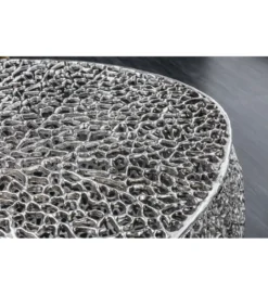 Stolik kawowy Leaf 120 cm srebrny*Invicta Interior Clearance