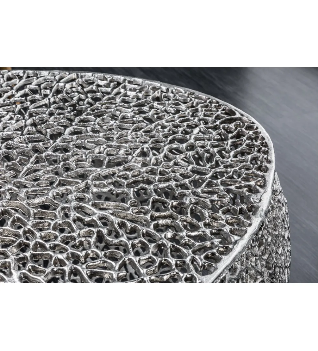 Stolik kawowy Leaf 120 cm srebrny*Invicta Interior Clearance