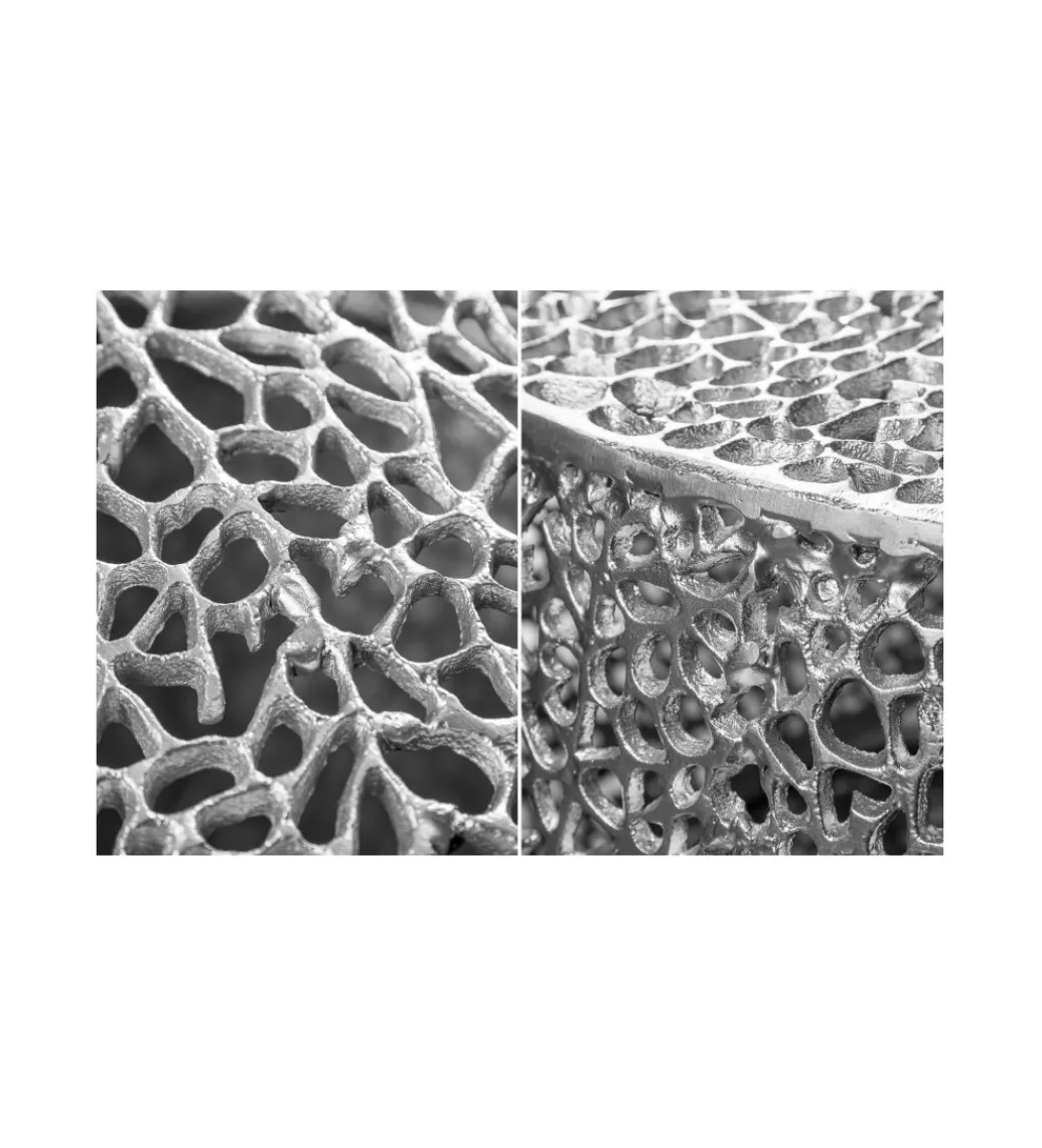 Stolik kawowy Leaf 120 cm srebrny*Invicta Interior Clearance