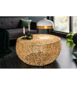 Stolik Kawowy Leaf 80 Cm złoty*Invicta Interior Sale