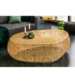 Stolik kawowy Leaf 120 cm złoty*Invicta Interior Best