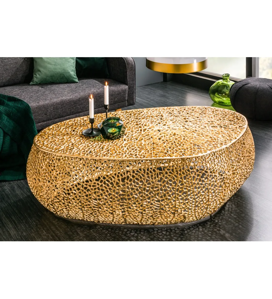 Stolik kawowy Leaf 120 cm złoty*Invicta Interior Best