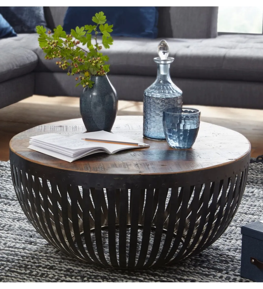 Stolik kawowy LOFTE 70 cm drewno mango*WOHNLING, GERMANY Outlet