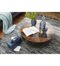Stolik kawowy LOFTE 70 cm drewno mango*WOHNLING, GERMANY Outlet