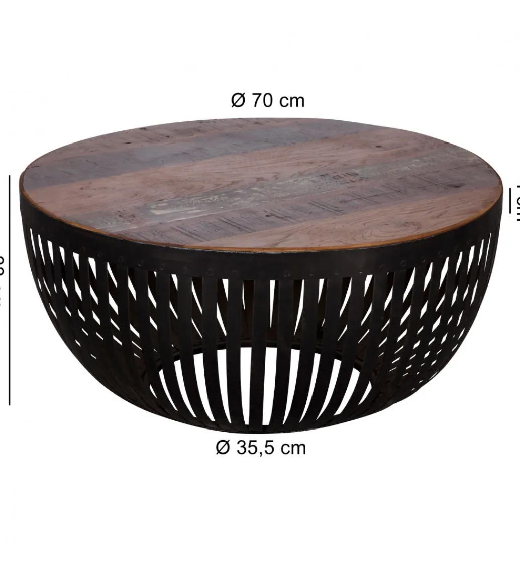 Stolik kawowy LOFTE 70 cm drewno mango*WOHNLING, GERMANY Outlet