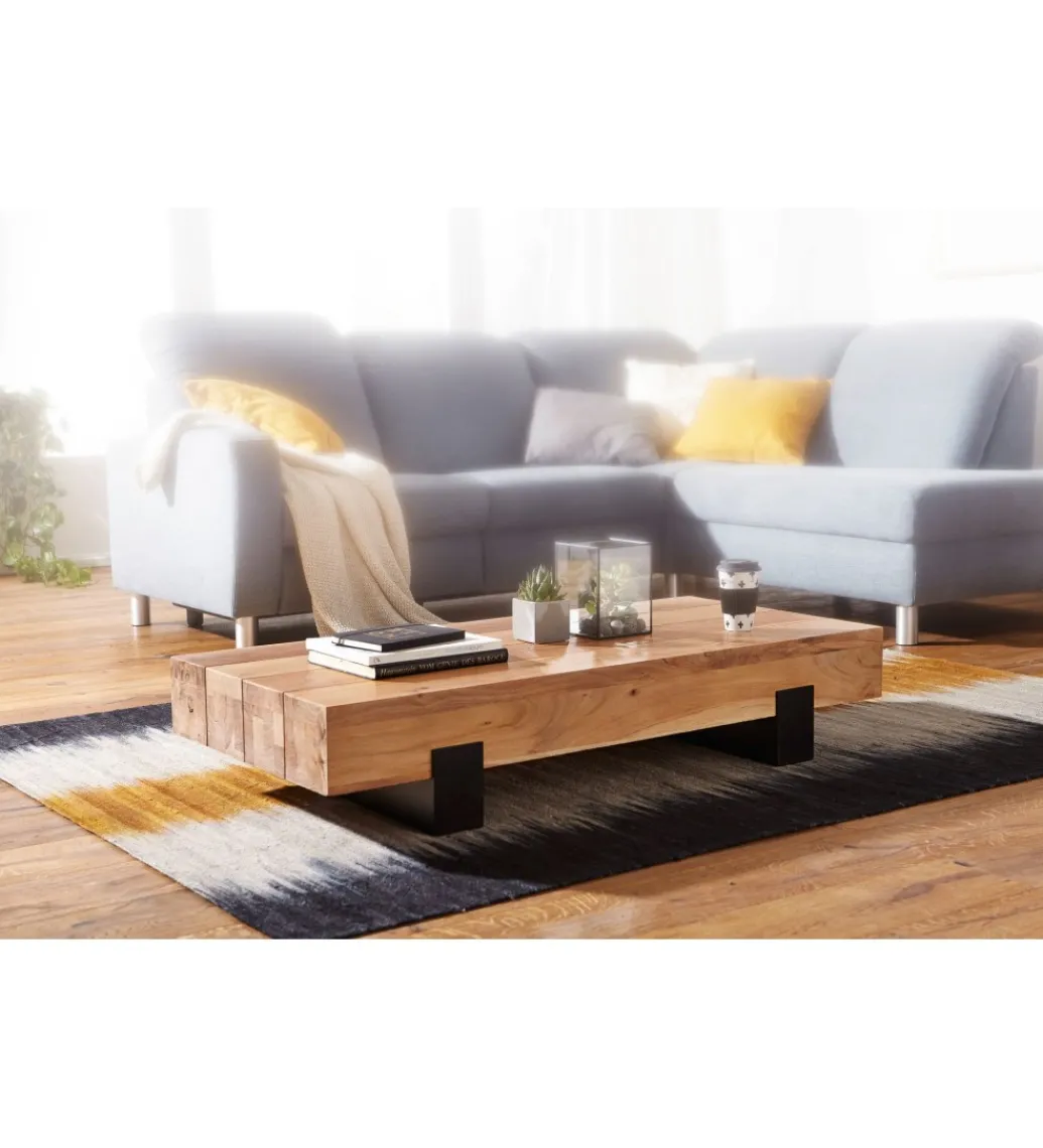 Stolik kawowy LONDA 130 cm drewno akacja*WOHNLING, GERMANY Outlet