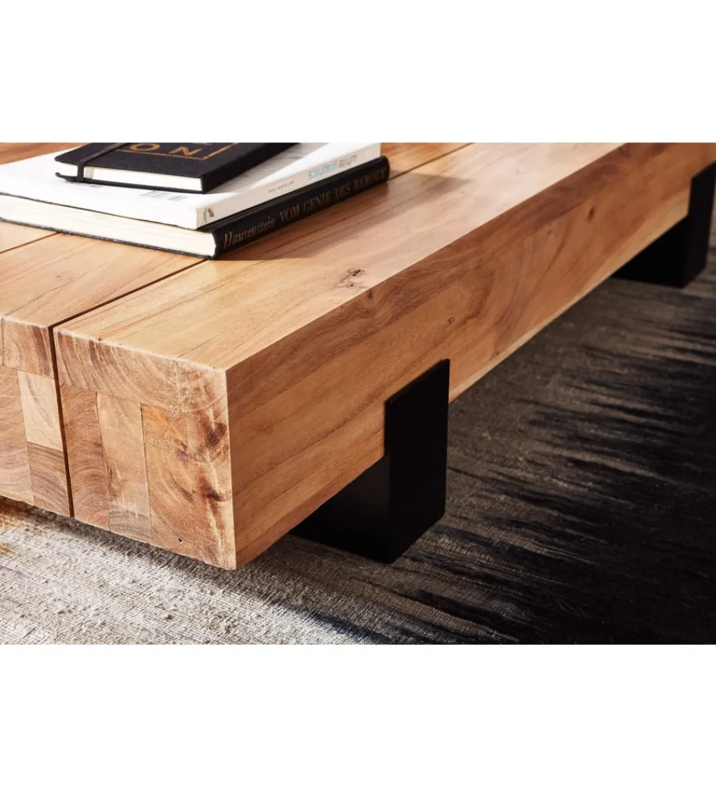 Stolik kawowy LONDA 130 cm drewno akacja*WOHNLING, GERMANY Outlet