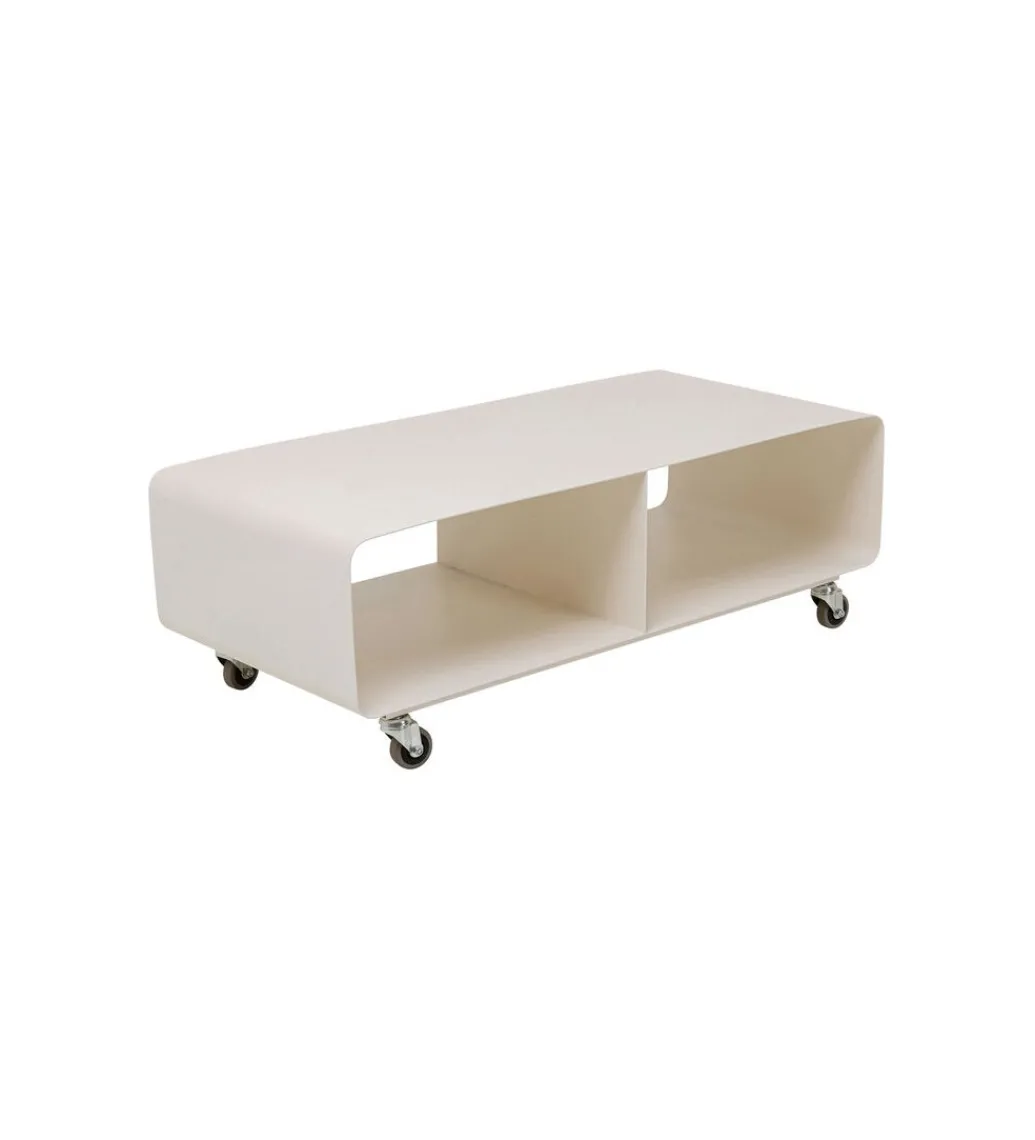 Stolik kawowy LOUNGE 90 x 30 cm beżowa na kołach*KARE Outlet