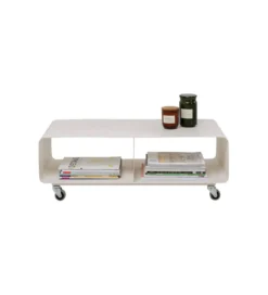 Stolik kawowy LOUNGE 90 x 30 cm beżowa na kołach*KARE Outlet