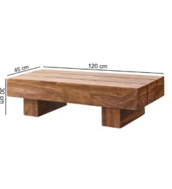Stolik kawowy LUCCA 120 cm drewno sheesham*WOHNLING, GERMANY Outlet