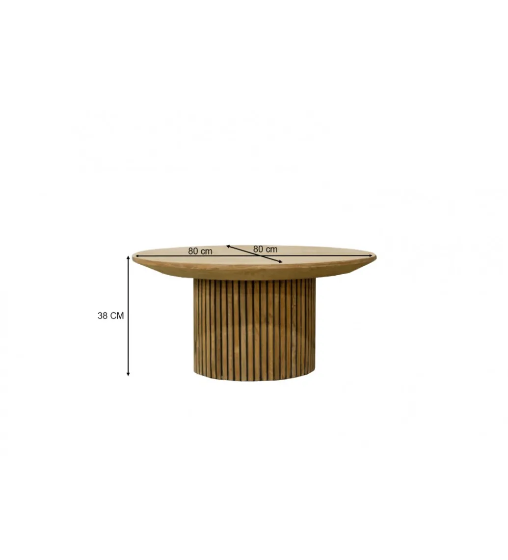 Stolik kawowy LUSAN 80 cm drewno teak*LF-Design Best