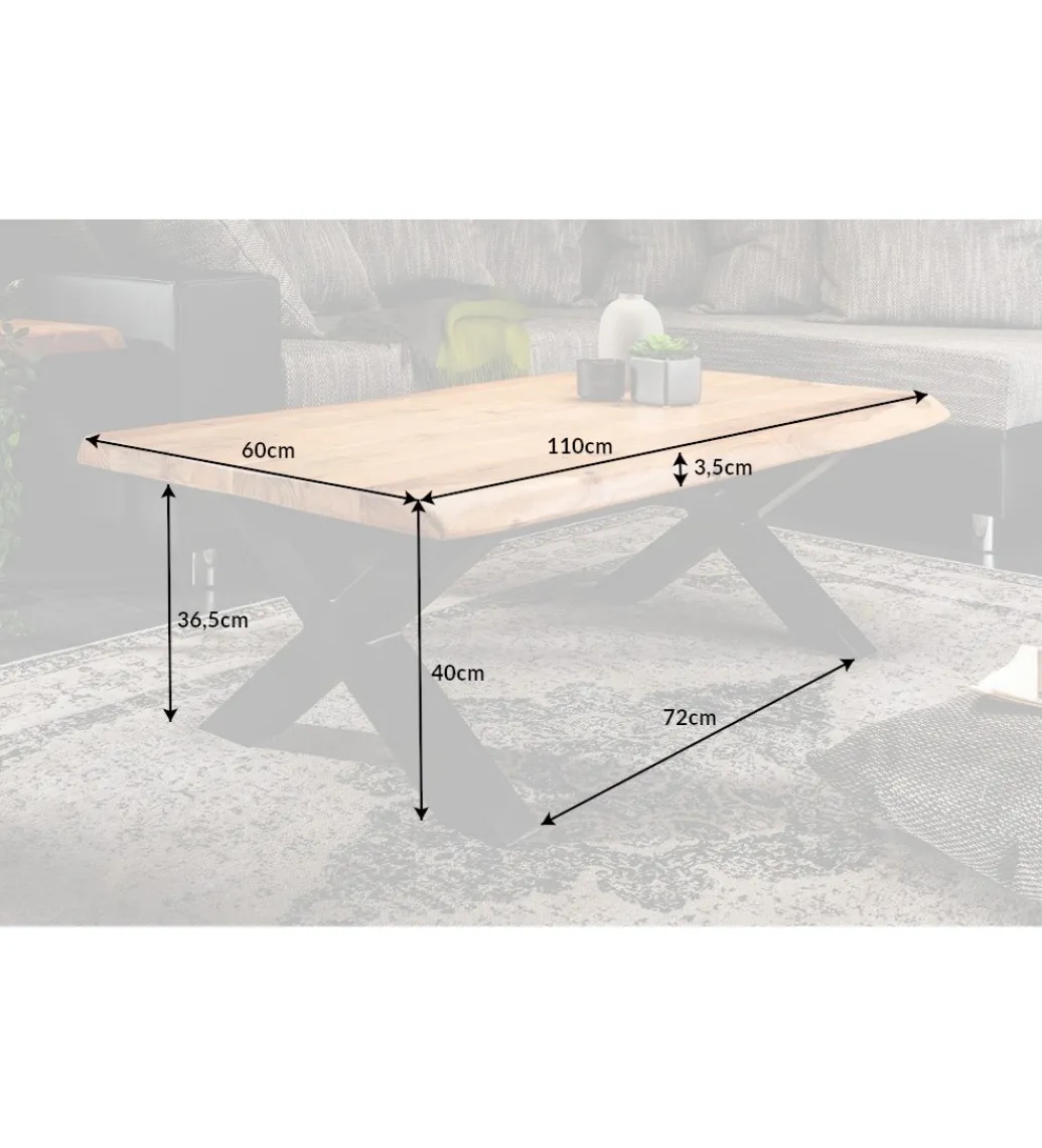 Stolik kawowy Maamut X 110 cm drewno Akacja honey*Invicta Interior Sale