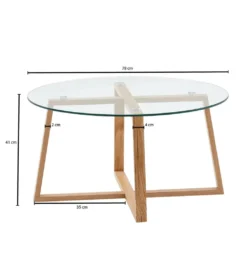 Stolik kawowy MANGA 78 cm transparentny*WOHNLING, GERMANY New