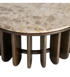 Stolik kawowy MARMOLON 90 cm drewno mango marmur*Zona-Design Online