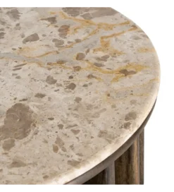 Stolik kawowy MARMOLON 90 cm drewno mango marmur*Zona-Design Online