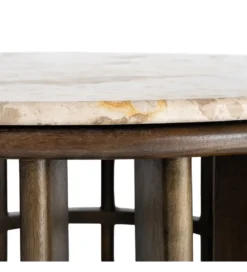 Stolik kawowy MARMOLON 90 cm drewno mango marmur*Zona-Design Online