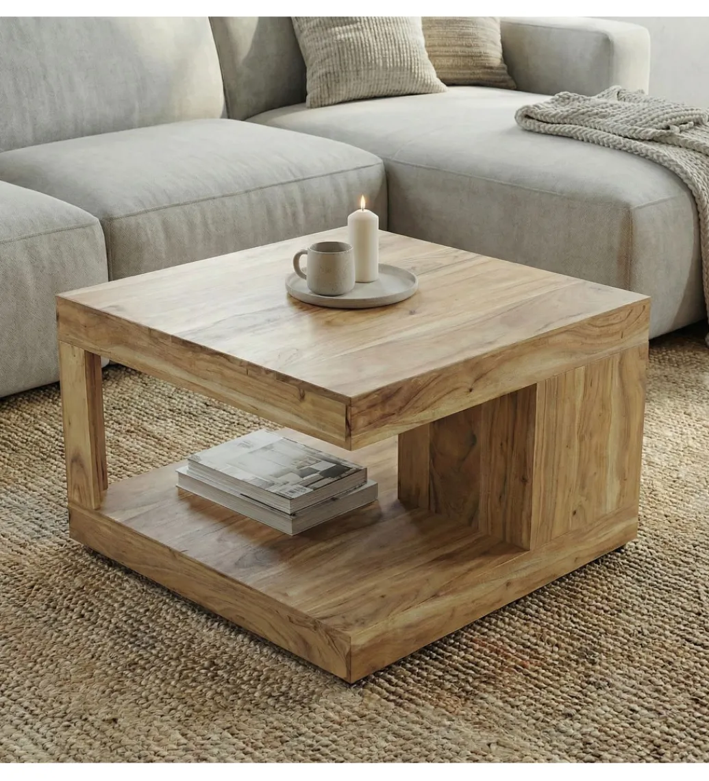 Stolik kawowy MASHARIK 60 cm drewno akacja*WOHNLING, GERMANY Discount