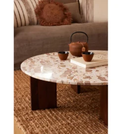 Stolik kawowy MATHILDE 90 cm w optyce marmuru*J-Line Sale