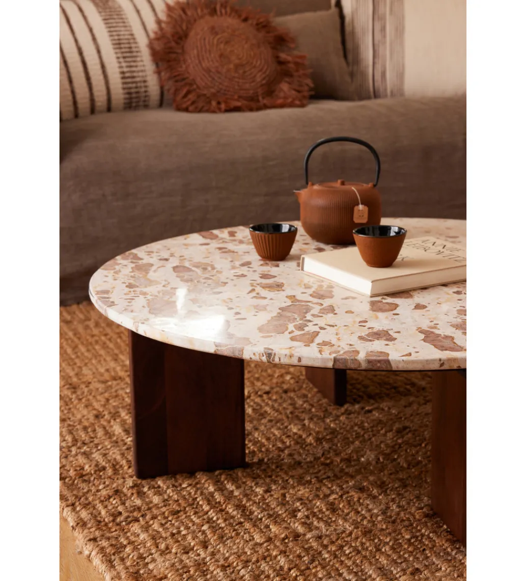 Stolik kawowy MATHILDE 90 cm w optyce marmuru*J-Line Sale