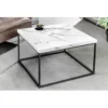 Stolik kawowy MENSA 60 cm w optyce marmuru biały*Invicta Interior Best
