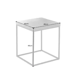 Stolik kawowy MENSA 60 cm w optyce marmuru biały*Invicta Interior Best