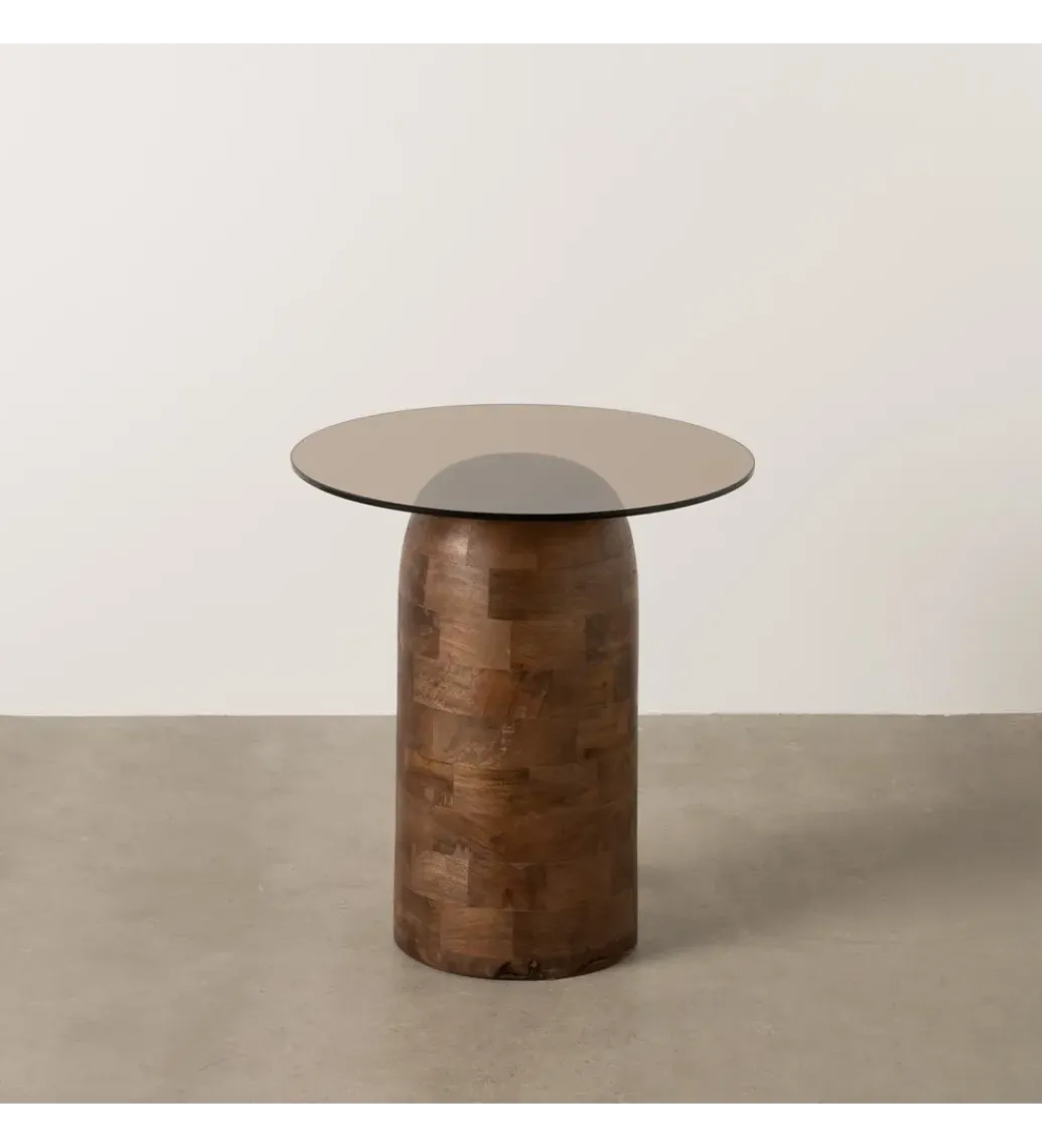 Stolik kawowy MIRIN 50 cm drewno mango brązowy*Zona-Design Best