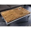 Stolik kawowy MODERN BAROCK BARRACUDA 100 cm chromowany szklany blat BEZ blatu tekowego*Invicta Interior
