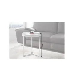 Stolik kawowy Modular 40 cm biało srebrny*Invicta Interior Clearance