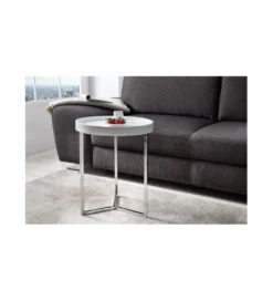 Stolik kawowy Modular 40 cm biało srebrny*Invicta Interior Clearance