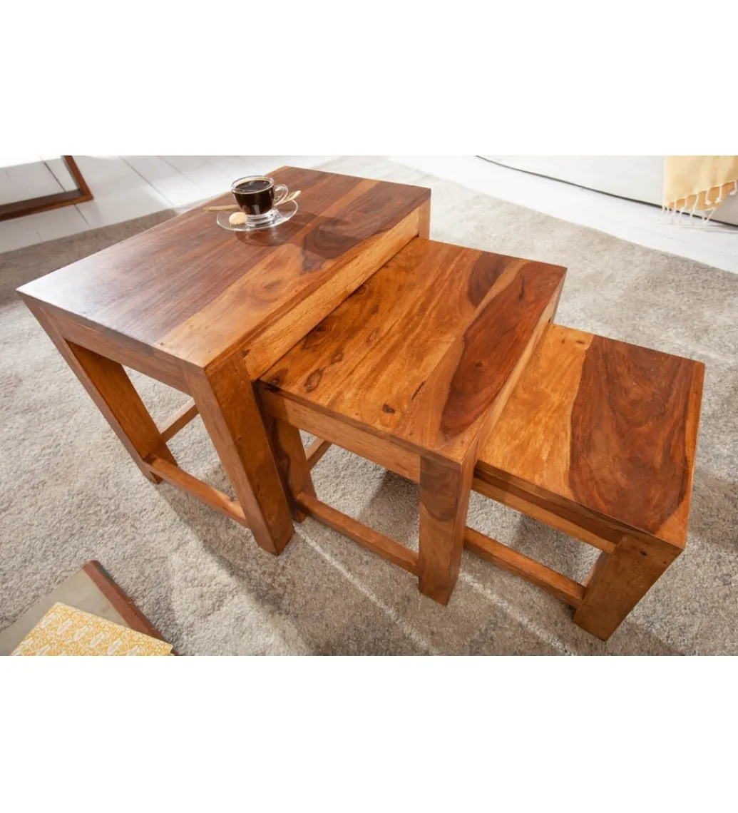 Stolik kawowy MONSOON SET 3 drewno Sheesham*Invicta Interior Sale