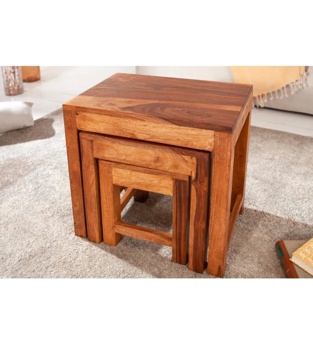 Stolik kawowy MONSOON SET 3 drewno Sheesham*Invicta Interior Sale