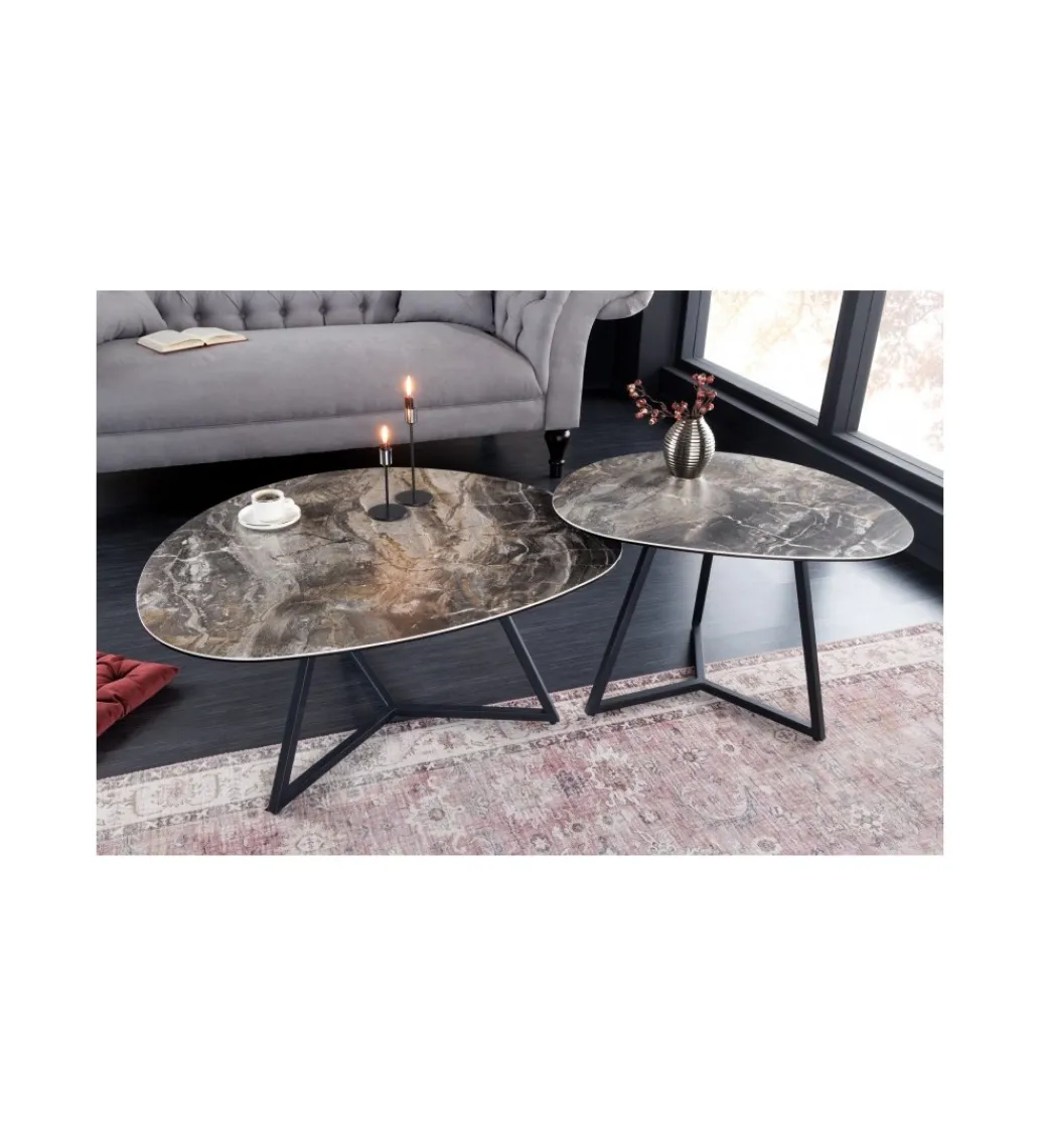 Stolik kawowy MONTREAL Marvelous 90 cm ceramika w optyce marmuru*Invicta Interior Discount