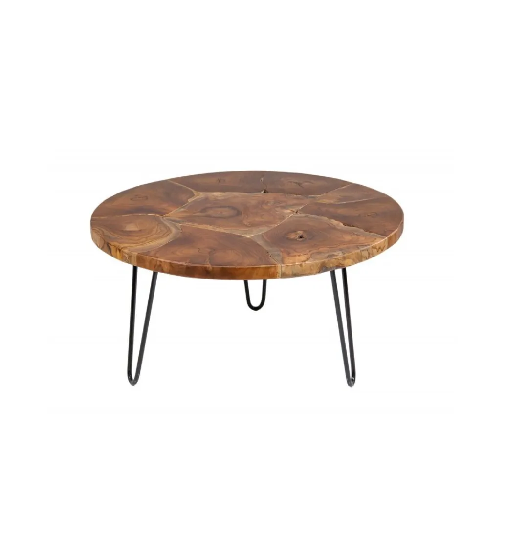 Stolik kawowy Mosaik 70 cm drewno Teak*Invicta Interior - przedsprzedaż Discount