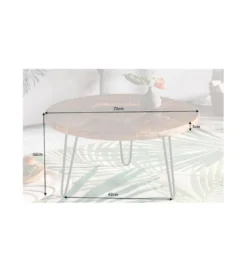 Stolik kawowy Mosaik 70 cm drewno Teak*Invicta Interior - przedsprzedaż Discount