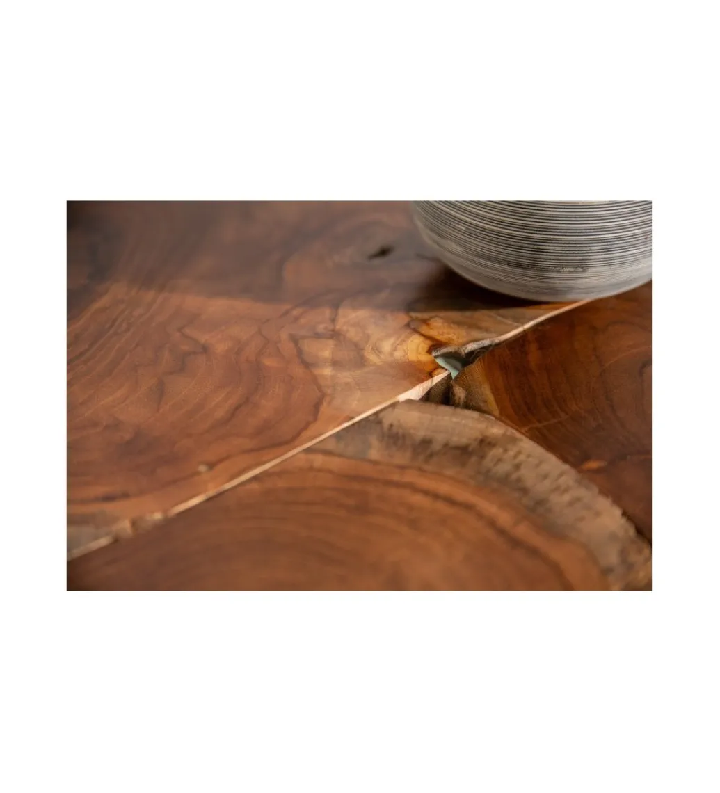Stolik kawowy Mosaik 70 cm drewno Teak*Invicta Interior - przedsprzedaż Discount