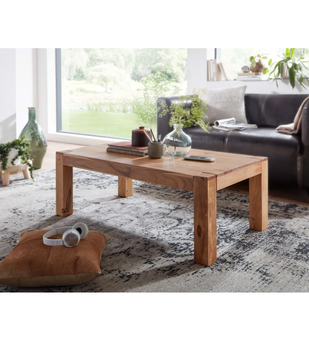 Stolik kawowy MUMBAI Arktyka 110 cm drewno akacja*WOHNLING, GERMANY Outlet