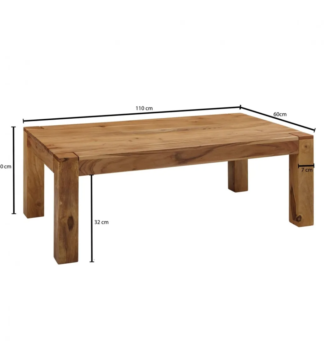 Stolik kawowy MUMBAI Arktyka 110 cm drewno akacja*WOHNLING, GERMANY Outlet