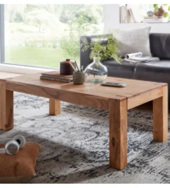 Stolik kawowy MUMBAI Arktyka 110 cm drewno akacja*WOHNLING, GERMANY Outlet