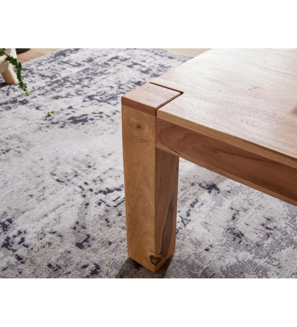 Stolik kawowy MUMBAI Arktyka 110 cm drewno akacja*WOHNLING, GERMANY Outlet