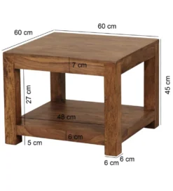 Stolik kawowy MUMBAI 60 cm drewno sheesham*WOHNLING, GERMANY Best